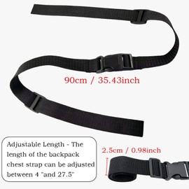 XDGBGFN 2 Pair Backpack Chest Strap Adjustable Webbing Rucksack Sternum Straps with Quick Release Slide D-Ring Black
