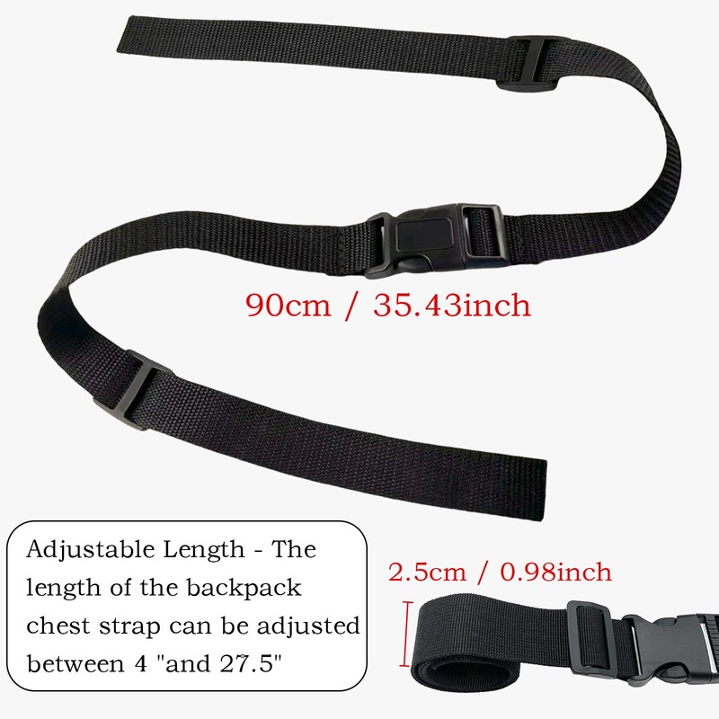 XDGBGFN 2 Pair Backpack Chest Strap Adjustable Webbing Rucksack Sternum