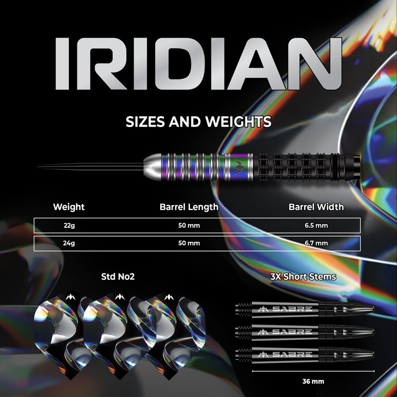 Mission | Iridian Darts | Steel Tip Darts Set |
