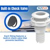 SEAFLO 1-1/8", White (2-Pack) Thru Hulls Fitting Thru-Hull with Check