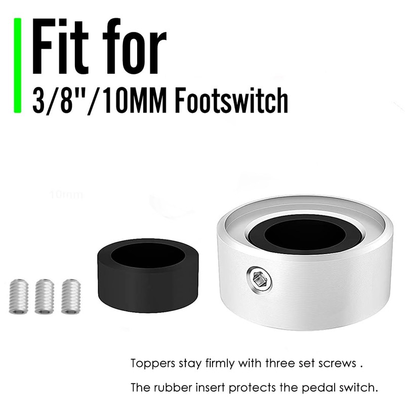 SOLUTEK Solutek Buttons Guitar Pedal Footswitch Toppers Caps - Aluminium