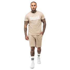 Lonsdale Men's Moy Tracksuit, Beige/White