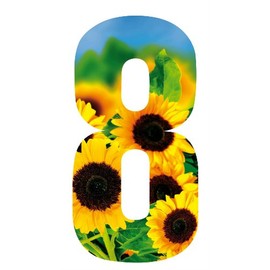 MONOGRAM Classic Signs Wheelie Bin Number Sunflower 8