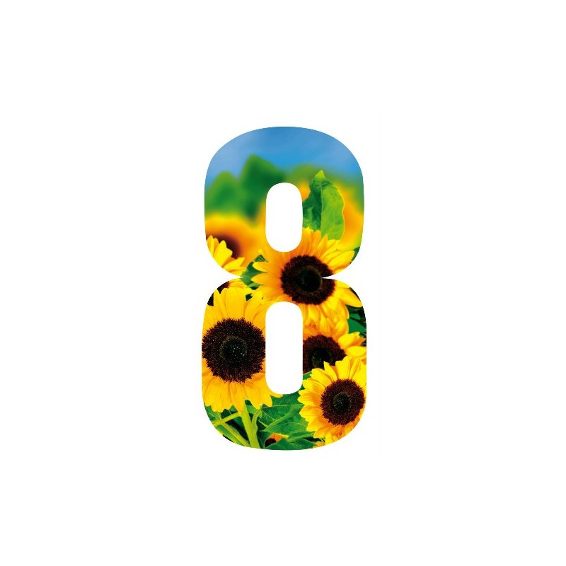 MONOGRAM Classic Signs Wheelie Bin Number Sunflower 8