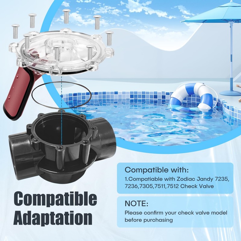 OAMCE 7056 Pool Check Valve Cover and Spring Flapper Replacement