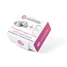 SILVERETTE The Original Silver Nursing Cups with O-Feel Silicon Ring - Soothe and Protect (Silverette + O-Feel) (Regular)