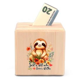 BJDAMAI Sloth Piggy Bank Money Bank Coin Bank, Gifts for Teens Teenage Girls Kids Age 6 7 8 9 10 11 12, Sloth Lovers Themed Stuff Accessories Items Things Home Room Decor Merchandise!