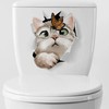 TOLOVIS 3D Creative Cat Butterfly Toilet Cover Sticker Decals,Flower leaf