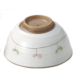 Mino Yaki Futaba Rice Bowl (Rice Bowl), Red K21207