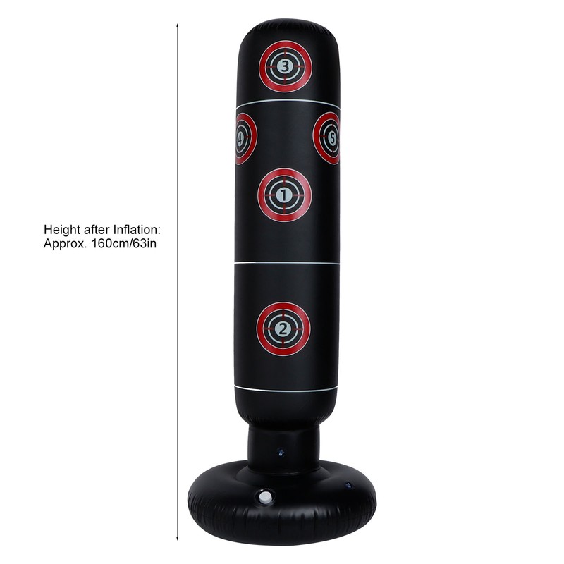 160cm Inflatable Punching Bag Boxing Post Sandbag Kids Training Exercising