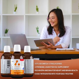 ATP LAB - Omega 3 Fish Oil Triglyceride Form 200ml (Raspberry Lemonde Flavour) - Omega 3 Liquid for Adults - Omega 3 EPA DHA - Brain Health & Cognitive Health
