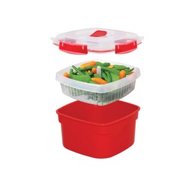 Sistema 1102 Insulated Food Boxes, Red/Transparent, 2.4 L