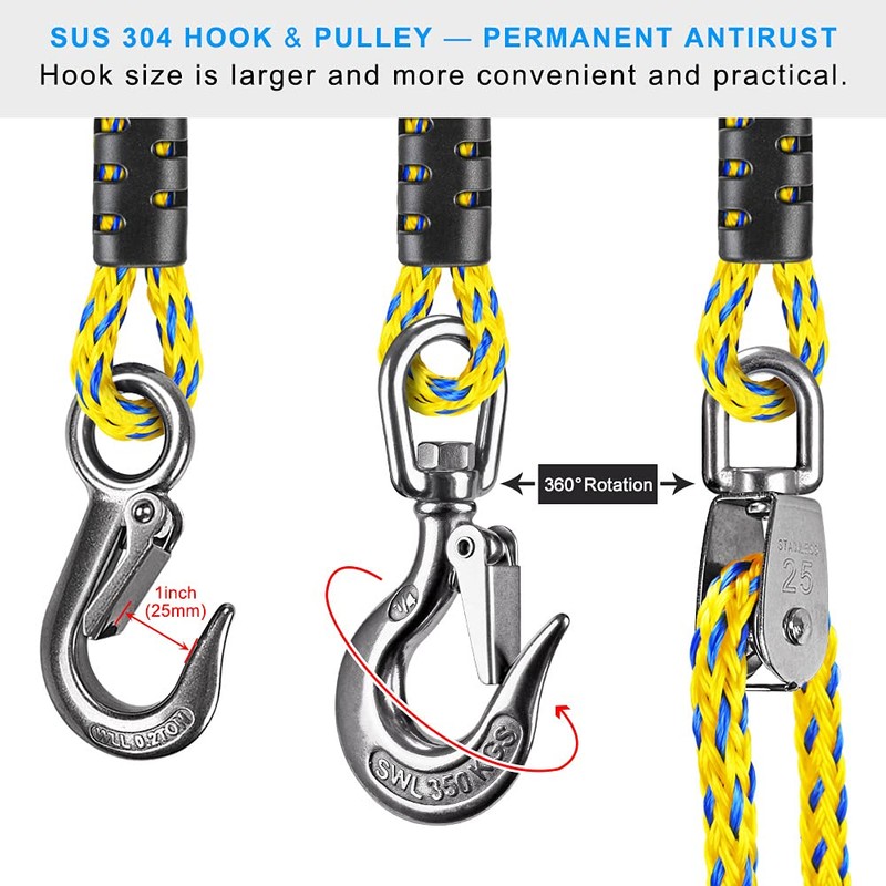 Dolibest 16ft Boat Tow Harness Boat Tow Ropes, Easy Connection