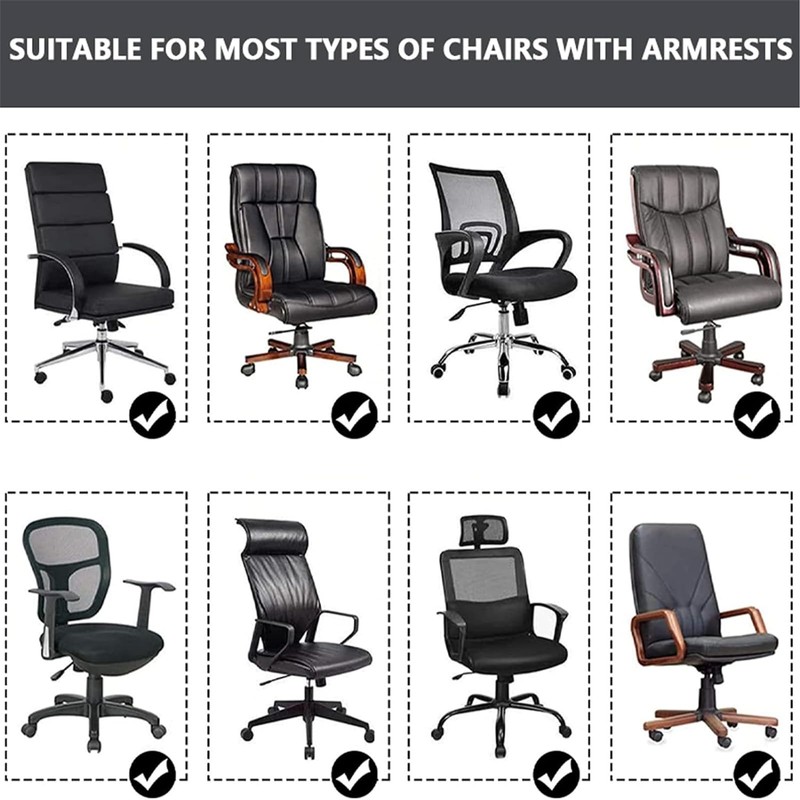 Velvet Plush Stretch Computer Office Chair Cover with Armrest,Solid Color