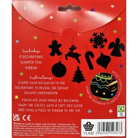 Christmas Scratch Art Craft Kit - Make 8 Tags or Hanging Decorations (1)