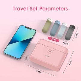 Botellas de viaje con funda, artículos de cambiador de tamaño de viaje, contenedores de viaje aprobados por la TSA, kit de viaje, Rosa, 1.9 inches x 4.6 inches