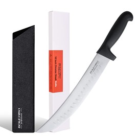 BOLEXINO Curved Cimeter Knife 10 inch W/Comfortable Handle, Curved Butcher Knife For Meat Cutting, High Carbon Japanese Steel (10 inch new)