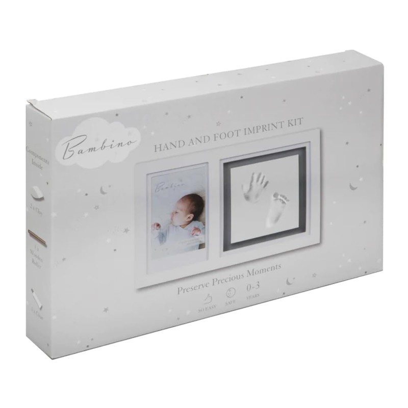 Bambino Baby Hand/Foot Print Photo Frame Kit - White, 25cm