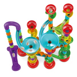 113 Pcs Marble Run for Kids,Marble Run Compact Set, STEM Learning Toy, Construction Building Blocks Toys, STEM Marble Runs for Kids GD-358