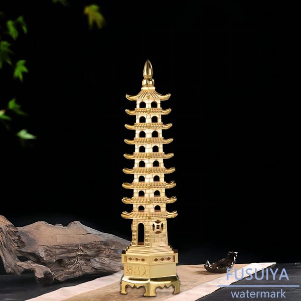 Bunsho Tower Monshoto Tower Good Luck Figurine, Good Luck Figurine, Good Luck Charm, Standing Success, Exam, Amulet, Feng Shui Goods, 5.1 inches (13 cm)