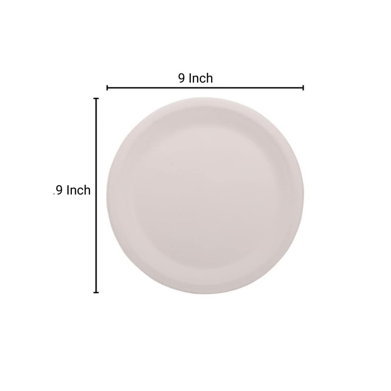 PRISTINE ENTERPRISE Disposable Plates - 9 Inch Rigid Biodegradable and