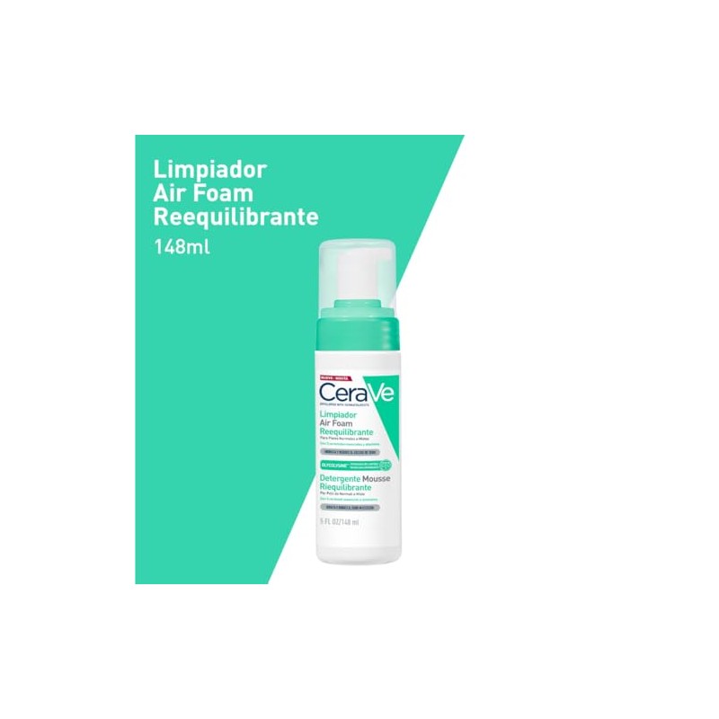 CeraVe Limpiador Air Foam Reequilibrante 148ml | Espuma limpiadora para