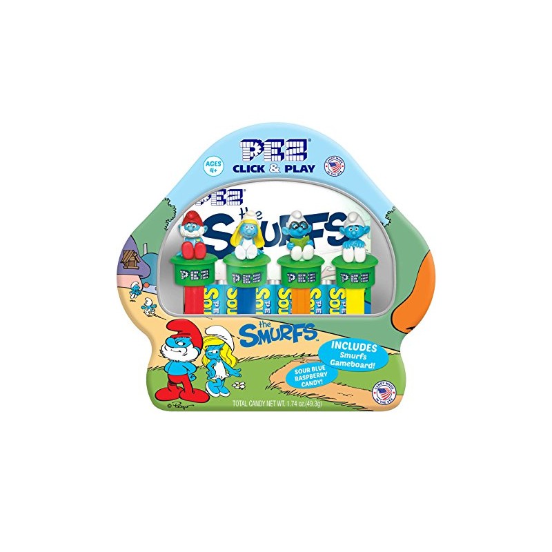 Pez The Smurfs Gift Set! Includes 4 Smurfs & Blue