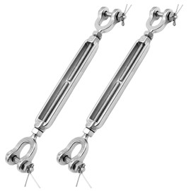 LIDSCURA 2 Pack Turnbuckle 1/4 M6 304 Stainless Steel Turnbuckles, 1600 lbs Working Load Limit, Jaw and Jaw Turnbuckle for Cables Wire Rope Tension Shade Sail