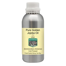 Devprayag Pure Golden Jojoba Oil (Simmondsia chinensis) Natural Therapeutic Grade Cold Pressed 300ml (10 oz)
