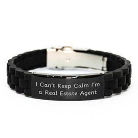 Spring Pet Products I Can't Keep Calm I'm A Real Estate Agent Glide lock Clasp Birthday Unique Gift for Women, Adjustable and Durable Silicone Real Estate Agent Jewelry