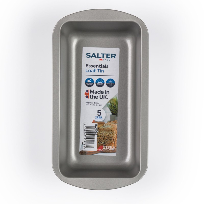 Salter BW13663 Essentials 25 cm LOAF PAN, Aluminium
