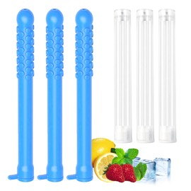 3Pcs Essential Oil Breath Stick for Stress Relief & Fresh Breath – Reusable Aromatherapy Breath Stick with 9 Replacement Cores, Portable for Travel, Office（Blue）