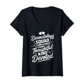 Womens Dermatology Squad, Derm Nurse Crew Dermatologist Nursing V-Neck T-Shirt