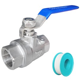 1 Pack Full Port Ball Valve 1/2 NPT 304 Stainless Steel 2 - chip ball valve Female Heavy Duty WOG1000 for Water，Oil，Gas with Locking Devic (1/2”, 1)