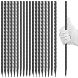 50 Pcs 12 Inch Ground Rebar Stakes, Heavy Duty 5/16'' Diameter Metal Spikes for Fence Tent Timber Garden Plant, Long Straight Steel Concrete Stakes Ground Anchors with Chisel Point End
