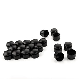 LST 20x Wheel Bolt Cover Caps Set 17 mm Black Anti-Theft A3 A4 A5 Q2