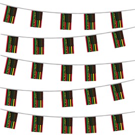LOONELO Juneteenth Flag Banners June 19th 1865 June Nineteenth Freedom Day Bunting Pennant Flags, June 19th Independence Day Party Decorations for African American Parades Event Outdoor Decoration