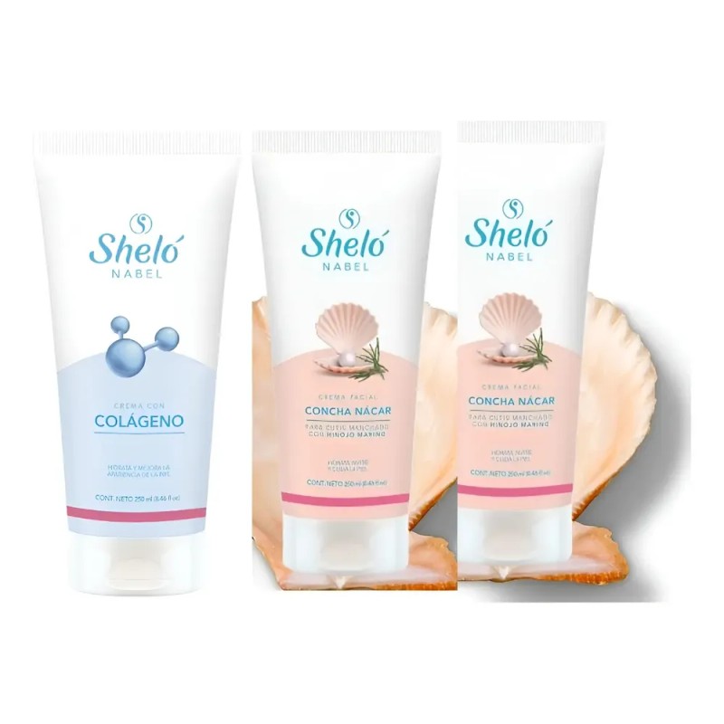 3 Piezas Crema Antiarrugas Colágeno Y Concha Nacar
