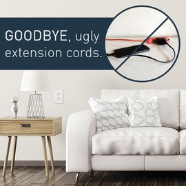 Legrand - Wiremold In-Wall Outlet Relocation Kit, White In-Wall Power Outlet Relocation Kit, 6 Foot In Wall Outlet Extender for Kitchen Remodel and Outlet Relocation, IWPE-WH