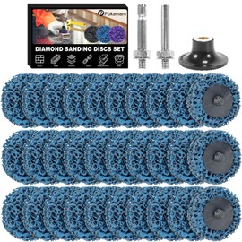 Pack of 30 CSD Disc Sanding Disc, 50 mm Grinding Attachment for Cordless Screwdriver, Grinding for Dremel, Cleaning Disc Set for Drill, Paint, Rust, Oxidation, Cleaning and Removing (Blue)