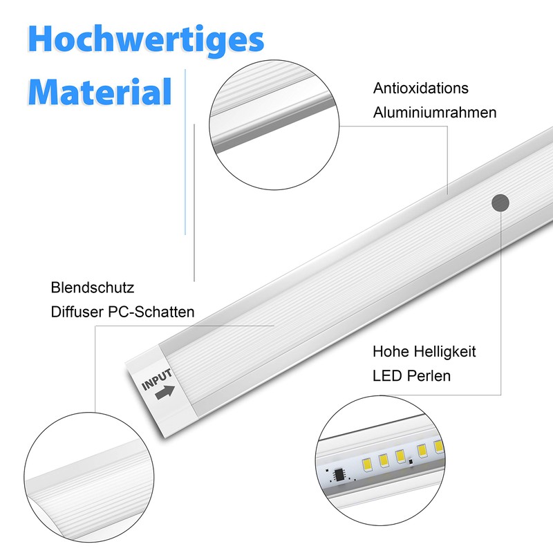 Myplus Under-Unit Light, Workshop Lamp, Kitchen Lamp, Dimmable LED-Lighting Kit,