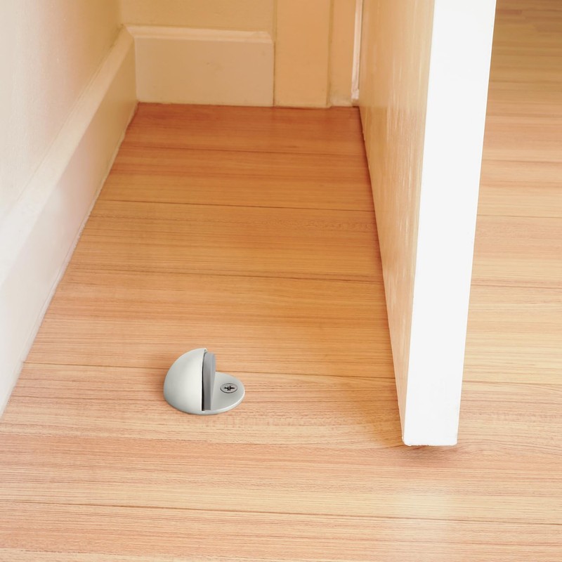 Dome Door Stop Wall Protectors with Rubber Stopper – White