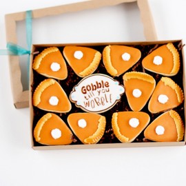 1 Dz. Pumpkin Pie Cookie Boxed Gift Set! Thanksgiving, Fall, Hostess, Thinking of You Cookies!