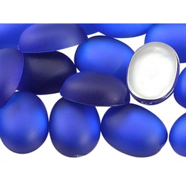 10x8mm Blue Sapphire H504 Oval Flat Back Frosted Acrylic Cabochons Plastic Rhinestones Gems for Crafts Costume Embelishments Card Making Jewels Jewelry Making Cosplay Jewels - 100 Pieces