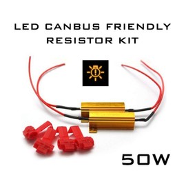 ANTLINE 2-Pack 50W 6ohm Load Resistors - Prevent or Fix LED Bulb Fast Hyper Flash Turn Signal Blink Error Code (Resistors get very hot during working)