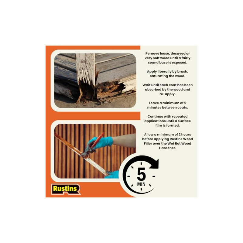 Rustins Wood Hardener for Rotted Wood 500ml