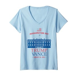 Womens Trump Vance Inauguration Day 2025 January 20 2025 President V-Neck T-Shirt