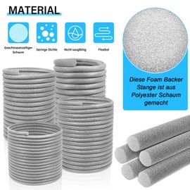 PE Round Cord, Joint Sealing Cord, Diameter 10 mm Joint Filling Profile Round, Foam Seal Pipe, Joint Sealing Tape, Sealing Tape Backfill (15 Metres)