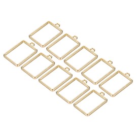 M METERXITY 10 Pack Open Bezels for Resin - Hollow Frames Alloy Rectangle Shaped, Apply to DIY Crafts Pendants Pressed Flowers (Gold Tone)