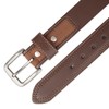 Dickies Men's Leather Canvas Inlay Belt, Brown, Medium